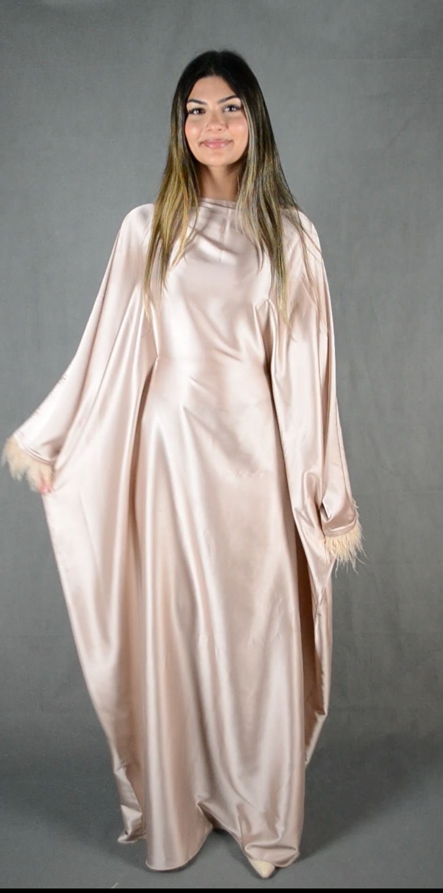 Champagne Butterfly Abaya