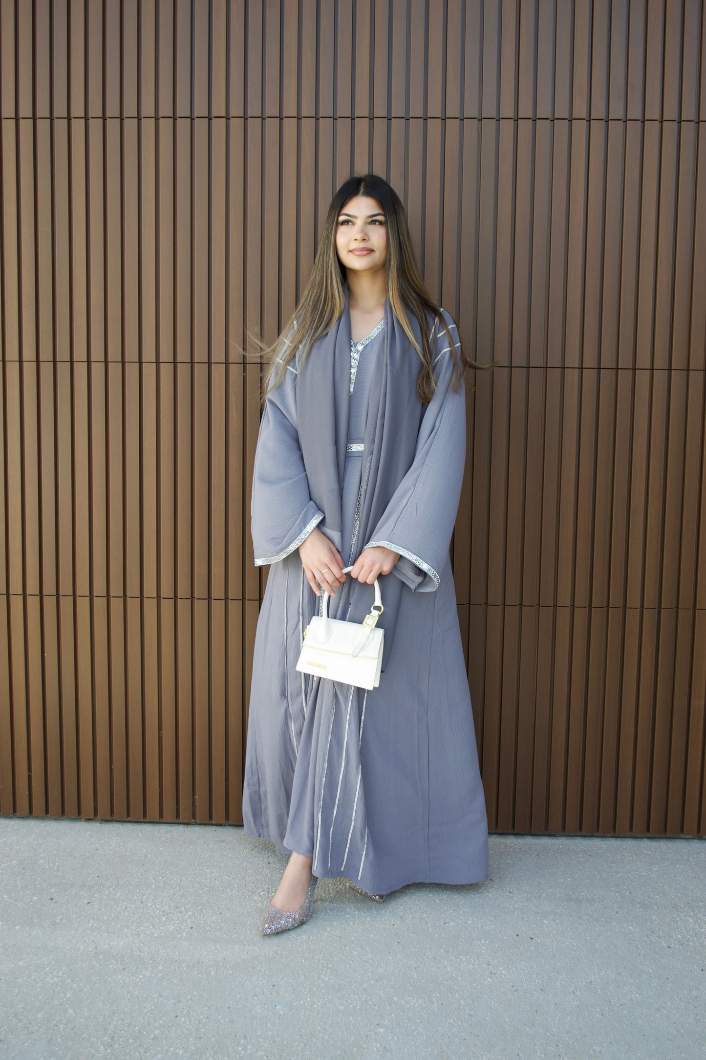 Two Piece Grey Abaya