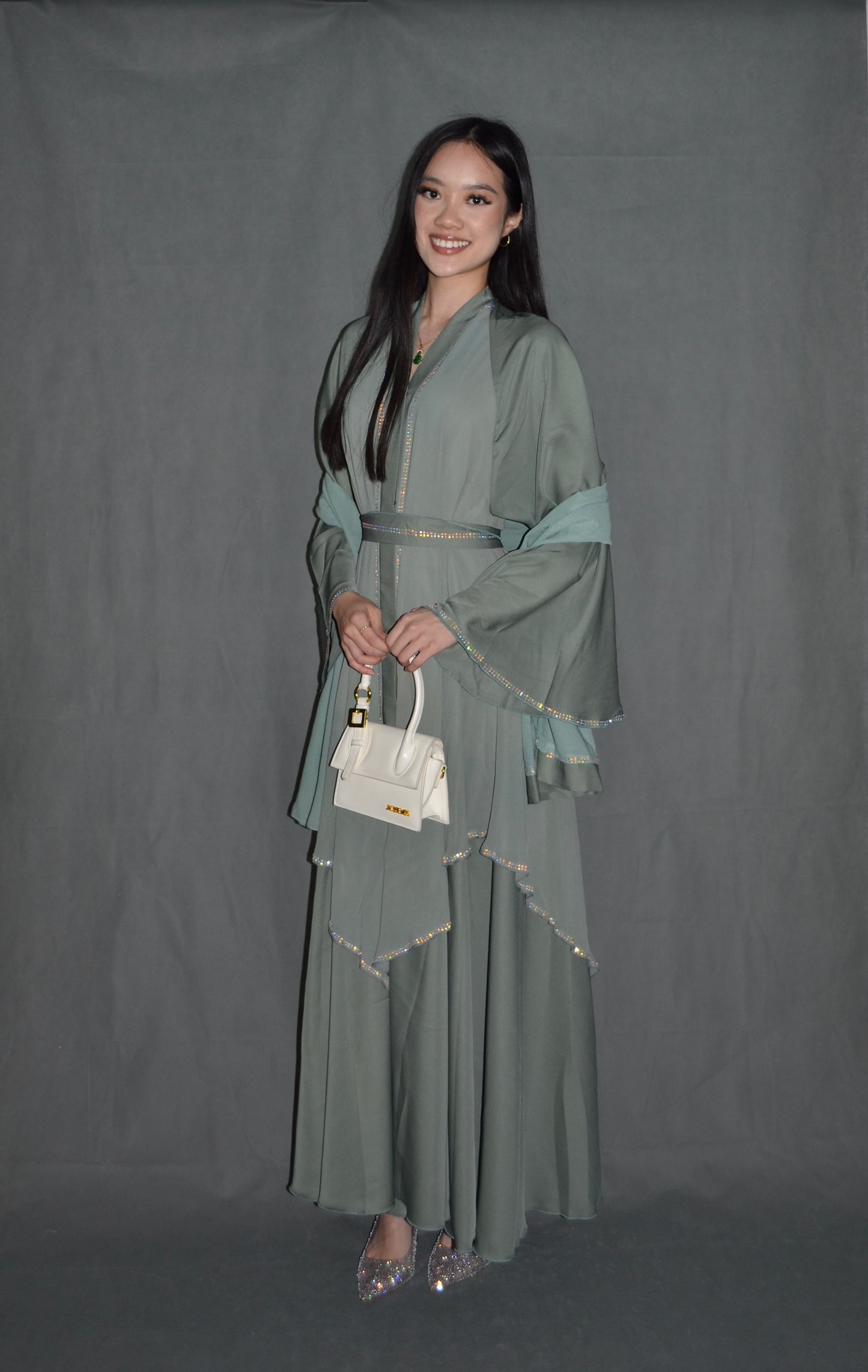 Green Layered Abaya