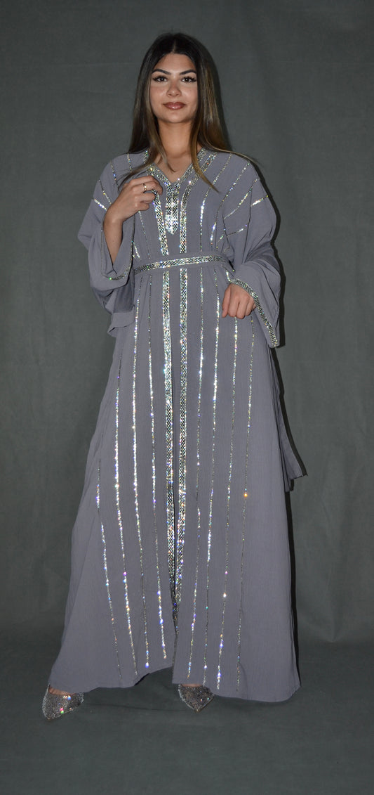 Two Piece Grey Abaya